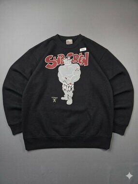 Vintage 90s Oneita Power Sweats Sub Crew Crewneck Sweatshirt Black XL Made USA